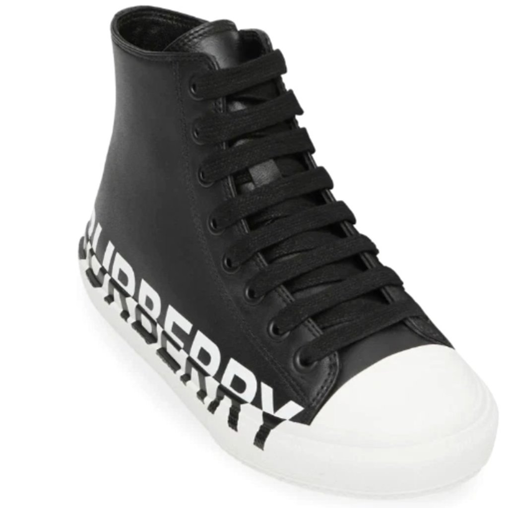 Burberry Unisex Larkhall Logo High Top Sneakers - Black - 29 Eu / 11.5 Us - Nib!